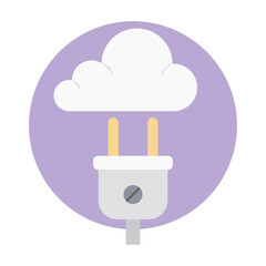 Cloud network connection flat icon 
