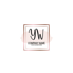 Initial YW Handwriting, Wedding Monogram Logo Design, Modern Minimalistic and Floral templates for Invitation cards