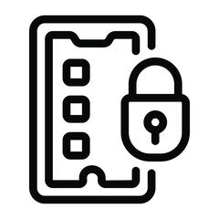 
Mobile protection, phone lock solid icon
