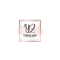 Initial YZ Handwriting, Wedding Monogram Logo Design, Modern Minimalistic and Floral templates for Invitation cards