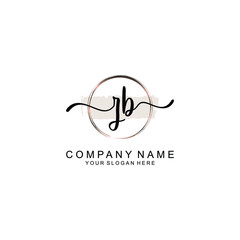 Initial ZB Handwriting, Wedding Monogram Logo Design, Modern Minimalistic and Floral templates for Invitation cards