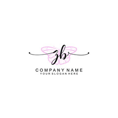 Initial ZB Handwriting, Wedding Monogram Logo Design, Modern Minimalistic and Floral templates for Invitation cards