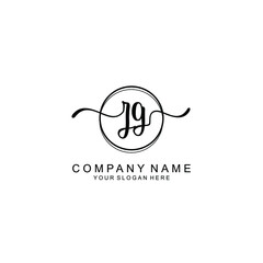 Initial ZG Handwriting, Wedding Monogram Logo Design, Modern Minimalistic and Floral templates for Invitation cards