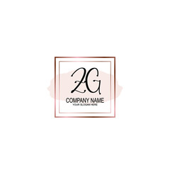 Initial ZG Handwriting, Wedding Monogram Logo Design, Modern Minimalistic and Floral templates for Invitation cards