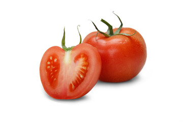 Tomato. Tomato with drops isolated on white background