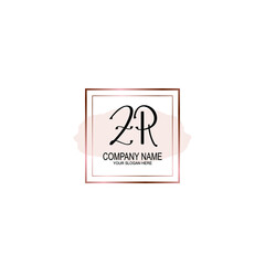 Initial ZR Handwriting, Wedding Monogram Logo Design, Modern Minimalistic and Floral templates for Invitation cards