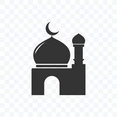 Mosque icon flat design isolated vector illustration.