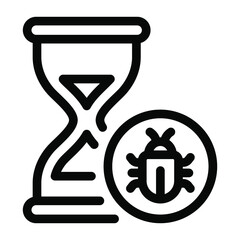 
A trendy solid icon of time bug
