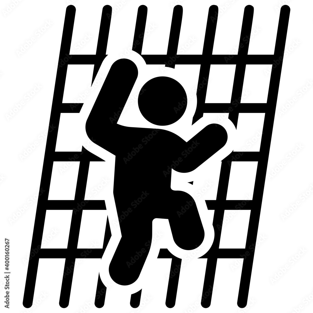 Wall mural net climbing game