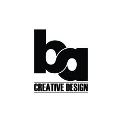 Letter BA simple logo design vector