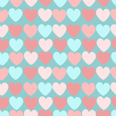 vector seamless pattern on the theme of Valentine's Day with hearts on a blue background. pattern for printing on fabric, wrapping paper. background for websites and applications