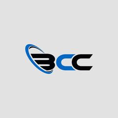 BCC letter logo design and cross shape.