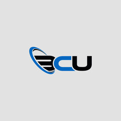 BCU letter logo design and cross shape.