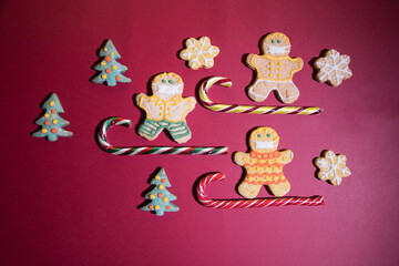 The concept of winter outdoor recreation during the coronovirus pandemic. Horizontal orientation.