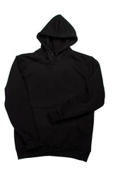 Black style hoodie isolated on the white