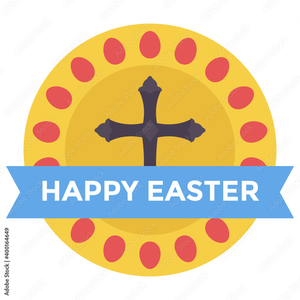 Poster happy easter badge