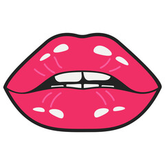 Lips Sticker Vector 