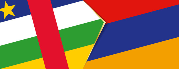 Central African Republic and Armenia flags, two vector flags.