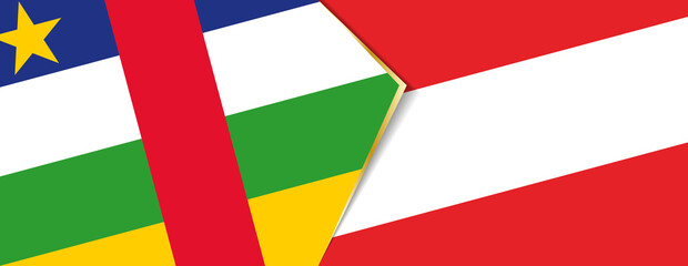 Central African Republic and Austria flags, two vector flags.