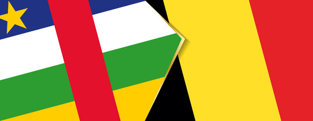 Central African Republic and Belgium flags, two vector flags.