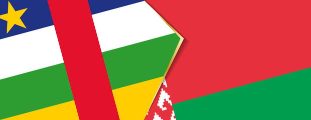 Central African Republic and Belarus flags, two vector flags.