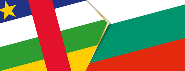 Central African Republic and Bulgaria flags, two vector flags.
