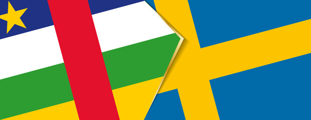 Central African Republic and Sweden flags, two vector flags.