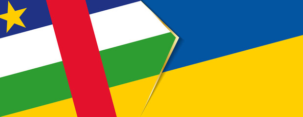 Central African Republic and Ukraine flags, two vector flags.