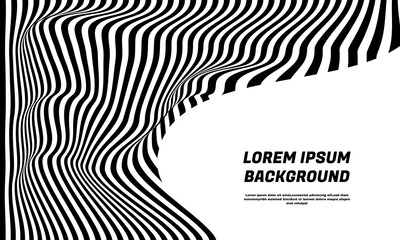 abstract black and white background with optical illusion pattern can be used template part 4