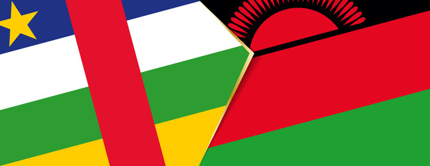 Central African Republic and Malawi flags, two vector flags.