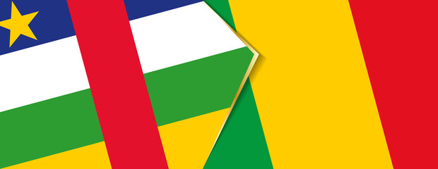 Central African Republic and Mali flags, two vector flags.