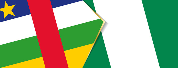 Central African Republic and Nigeria flags, two vector flags.
