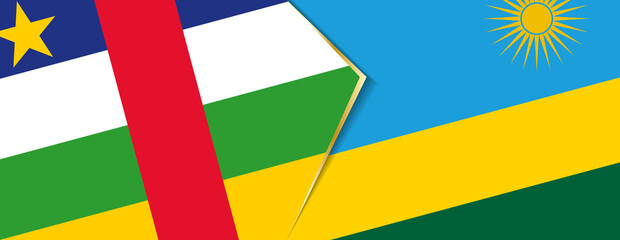 Central African Republic and Rwanda flags, two vector flags.