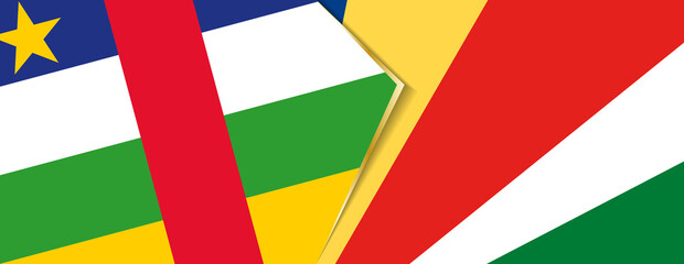 Central African Republic and Seychelles flags, two vector flags.