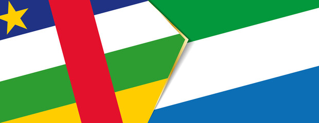 Central African Republic and Sierra Leone flags, two vector flags.
