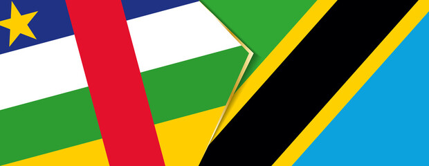 Central African Republic and Tanzania flags, two vector flags.