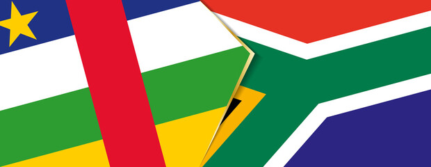 Central African Republic and South Africa flags, two vector flags.