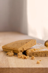 Turron, traditional Christmas dessert in Spain and Italy.  Almond nougat typically made of almond...