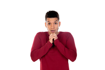 Latin guy with short afro hair
