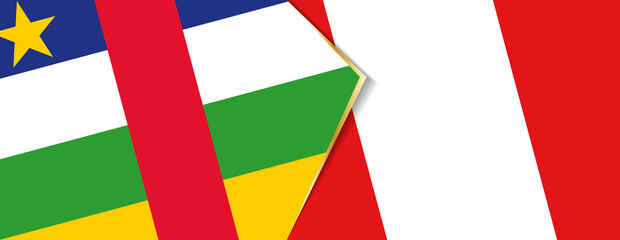 Central African Republic and Peru flags, two vector flags.