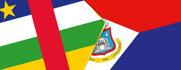 Central African Republic and Sint Maarten flags, two vector flags.
