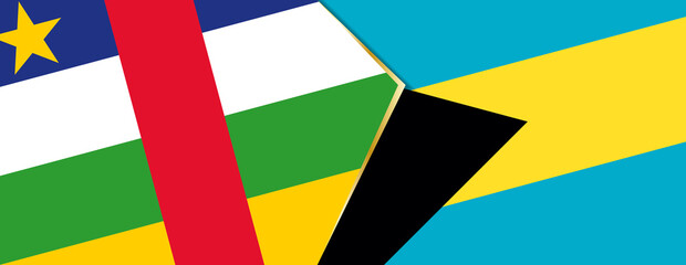 Central African Republic and The Bahamas flags, two vector flags.