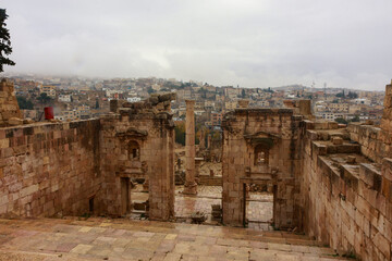 The ruins of the ancient city jerash in Jordan