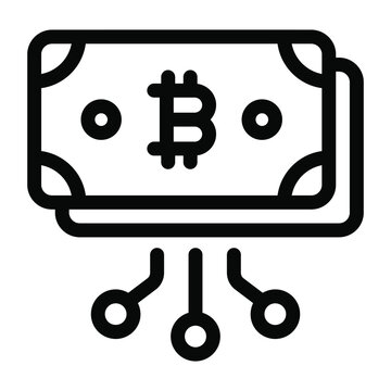 
Bitcoin Digital Cash Vector In Solid Design 
