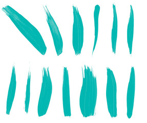 Obraz premium Set of turquoise smear brushes