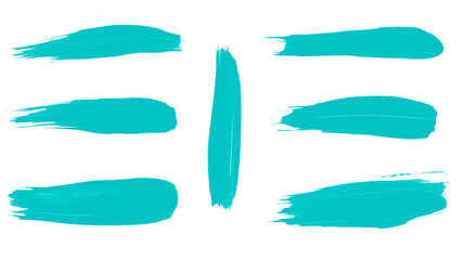Turquoise watercolor isolated brushes background