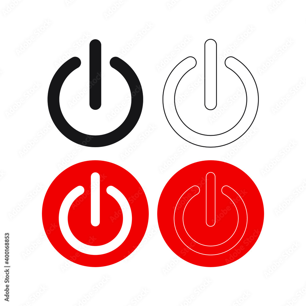 Poster set vector of power button icons. eps10 vector illustration.