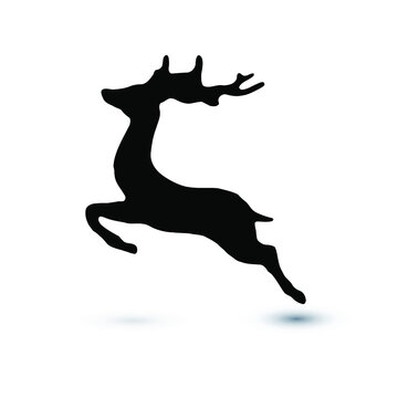 Deer Crossing Icon, Isolated On White Background. Eps10 Vector Illustration.