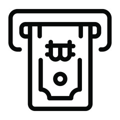 
Bitcoin ledger icon of solid design 
