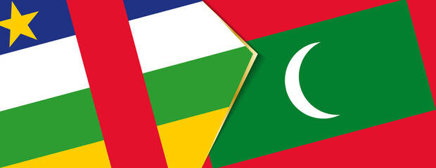 Central African Republic and Maldives flags, two vector flags.